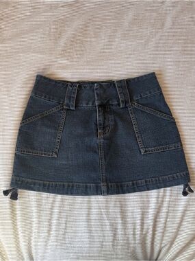 Guess Jeans Dark Blue Denim Mini Cargo Skirt